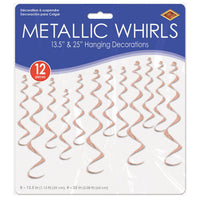 72 Pack Bulk Red Metallic Whirls Hanging Decorations