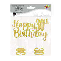 12 Pack Bulk Happy 30th Birthday Cake Topper with 