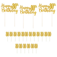 Happy  80th  Birthday Cake Topper (Pack of 12)