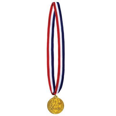 2nd Place Medal with Ribbon - Bulk 12 Pack