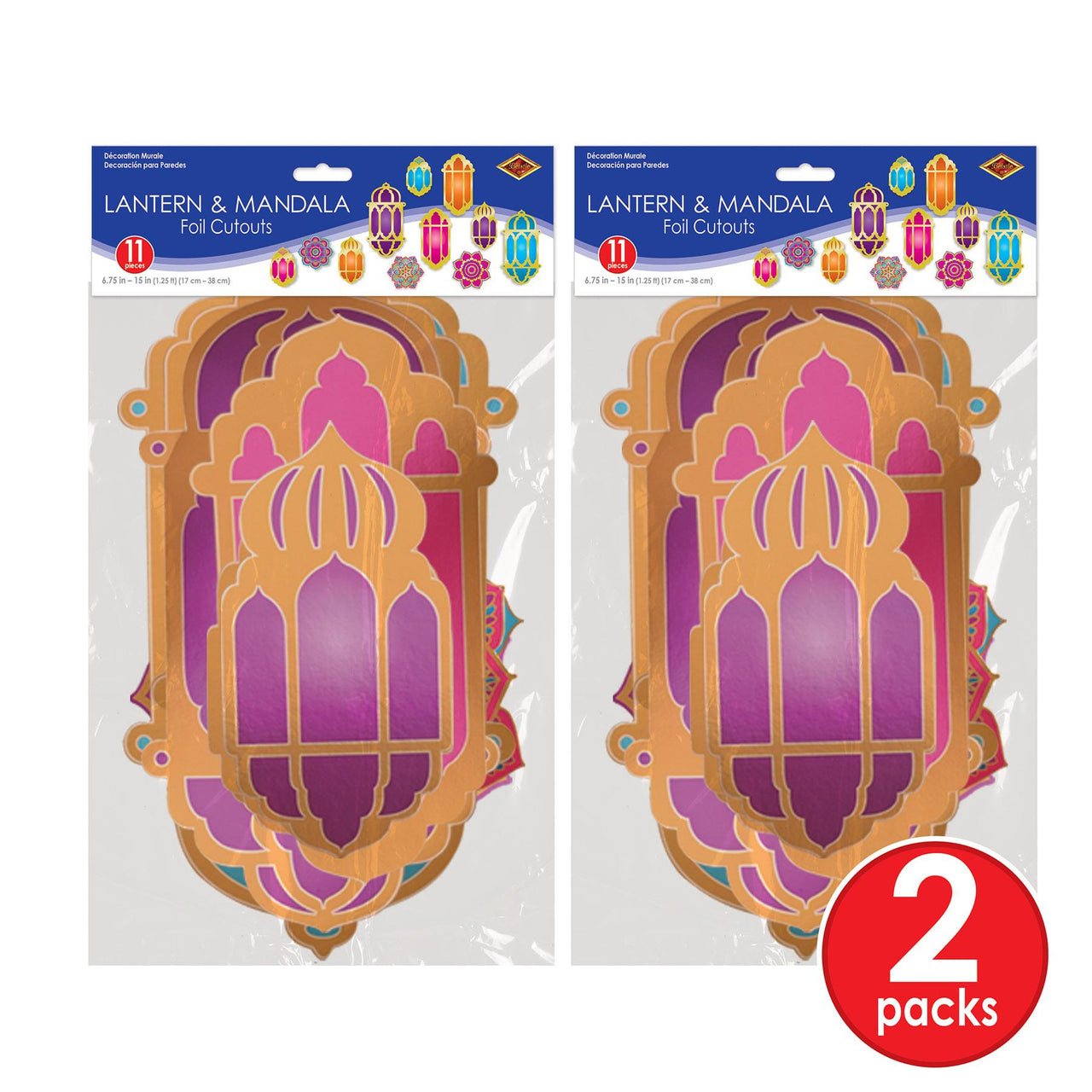 Bulk Foil Lantern & Mandala Cutouts (Case of 132) by Beistle