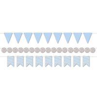 Mini Party Streamer Kit - blue/silver - Bulk 12 Pack