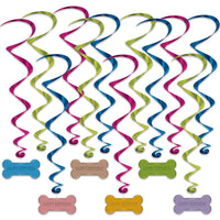 Dog Birthday Party Whirls - Bulk 72 Pack