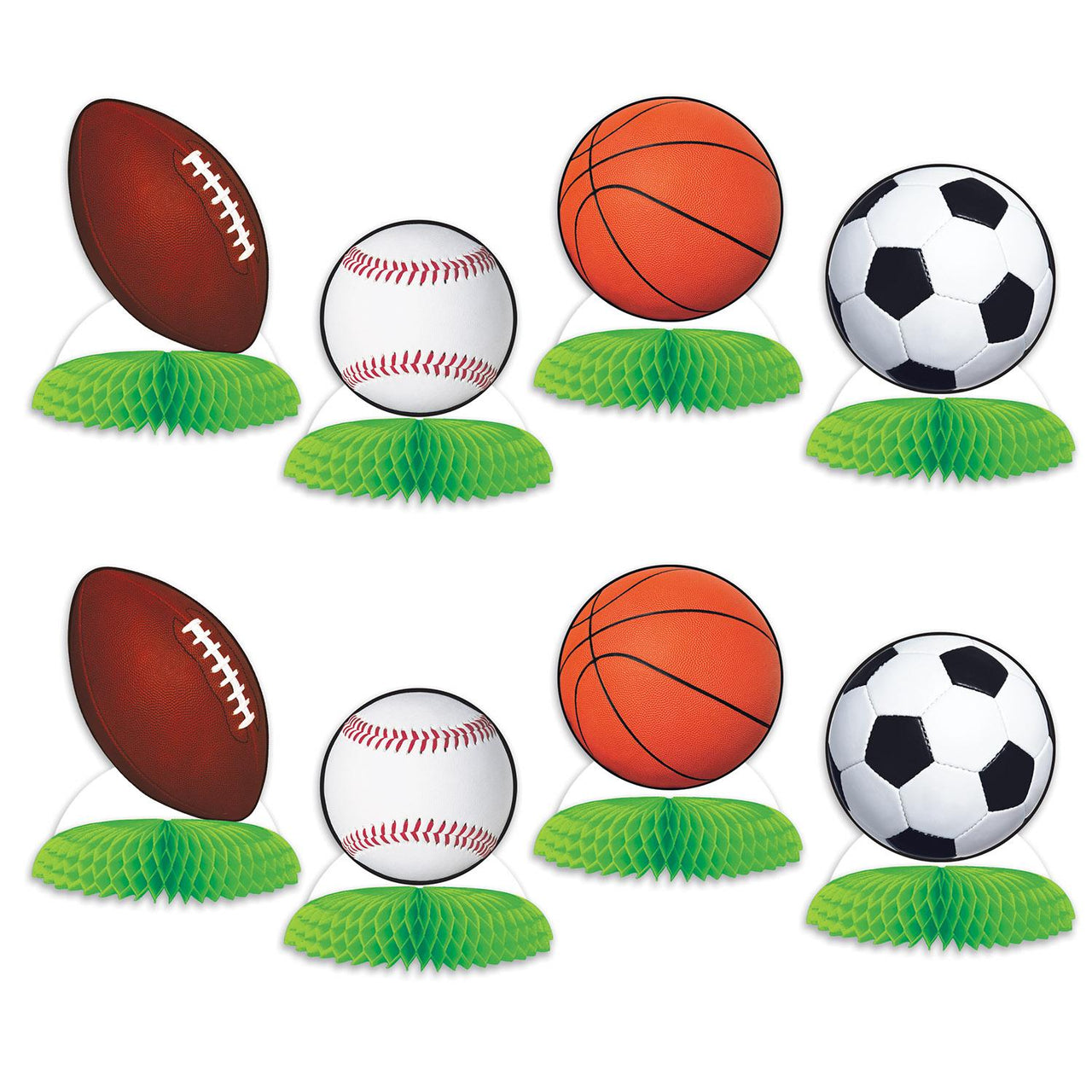 Sports Ball Mini Party Centerpieces - Bulk 96 Pack