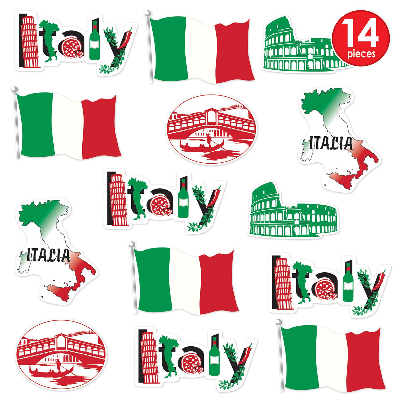 Bulk Italian Cutouts (Case of 84) by Beistle