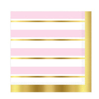 Striped Luncheon Napkins - Girl - Bulk 192 Pack