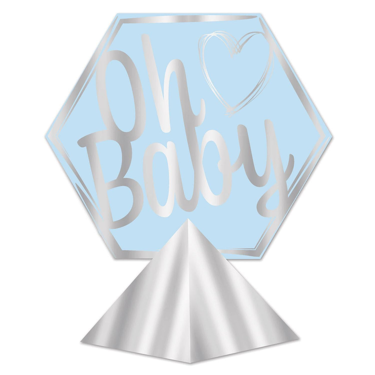 3-D Foil Oh Baby Centerpiece - Boy - Bulk 12 Pack