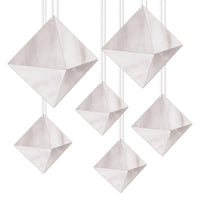 3-D Foil Party Diamonds - Silver - Bulk/72 Foil Diamonds