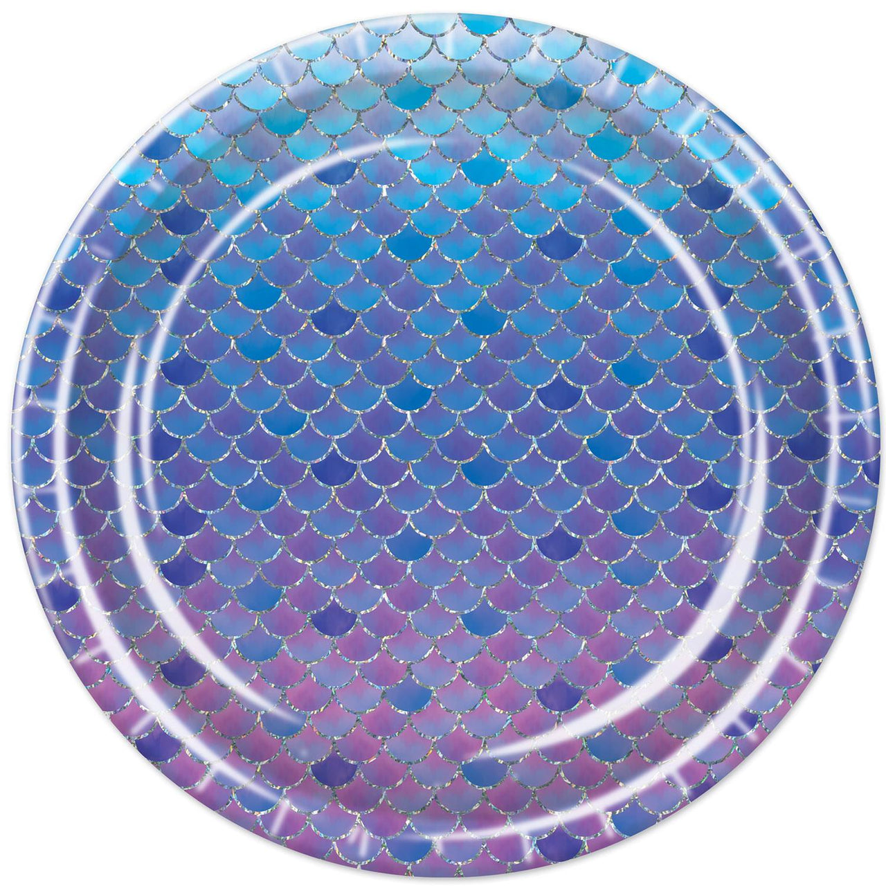 Mermaid Scales Paper Plates 9 inch - Bulk 96 Pack