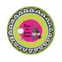 Dolly Mama's Wine Celebration Party Paper Plates 9 inch - Bulk 96 Pack