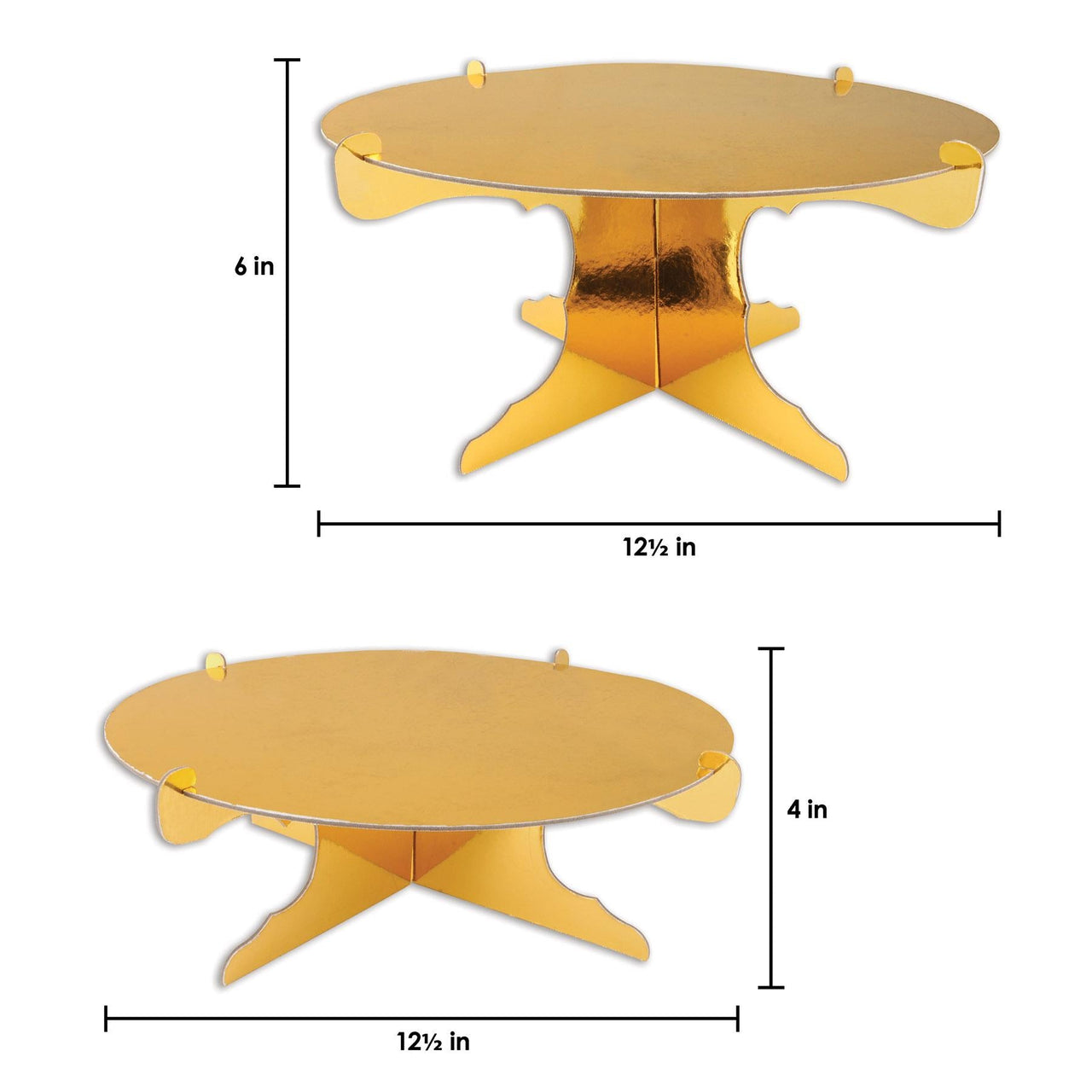 Bulk Metallic Cake Stands - Gold (Case of 24) by Beistle