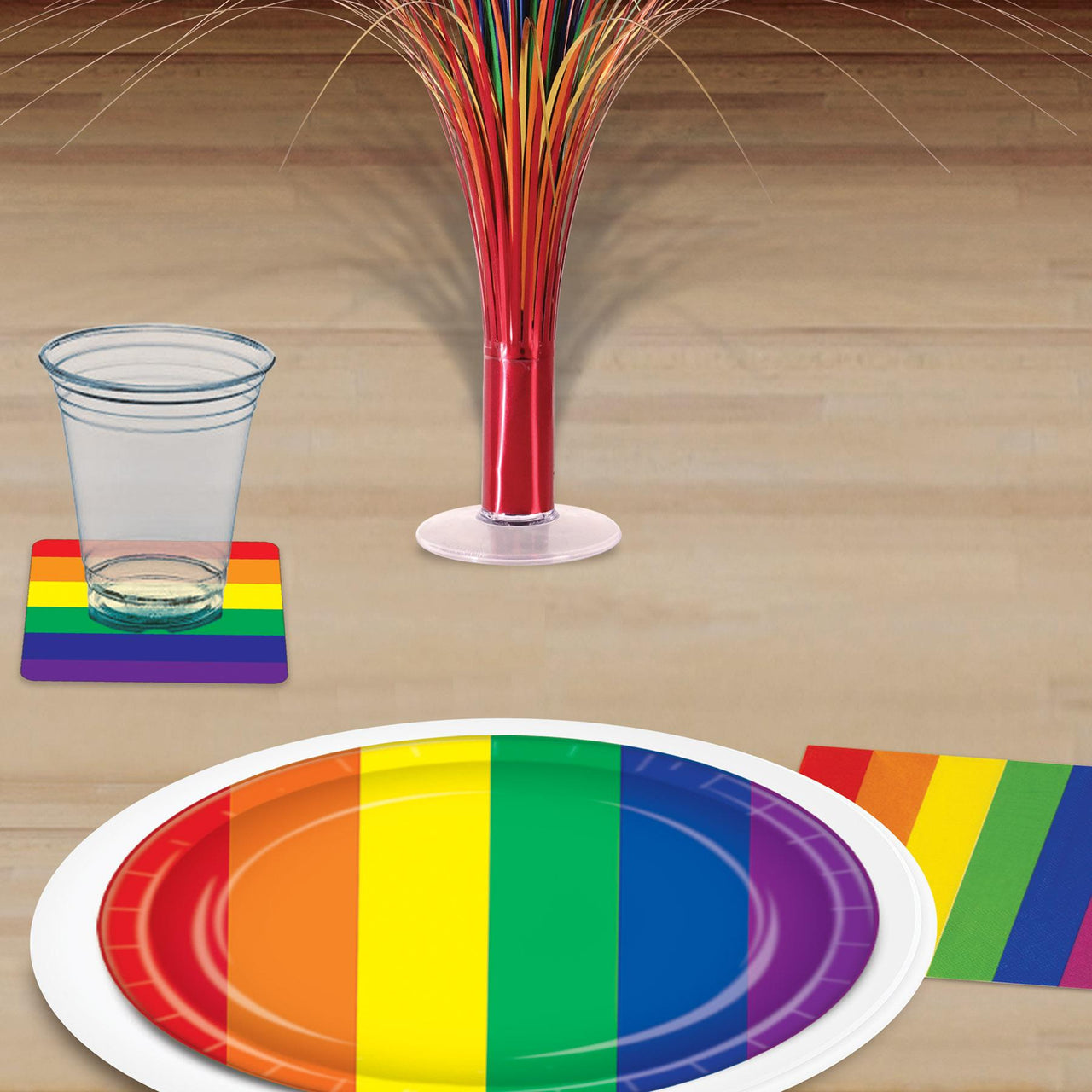 Bulk Rainbow Beverage Napkins (12 Pkgs Per Case) by Beistle