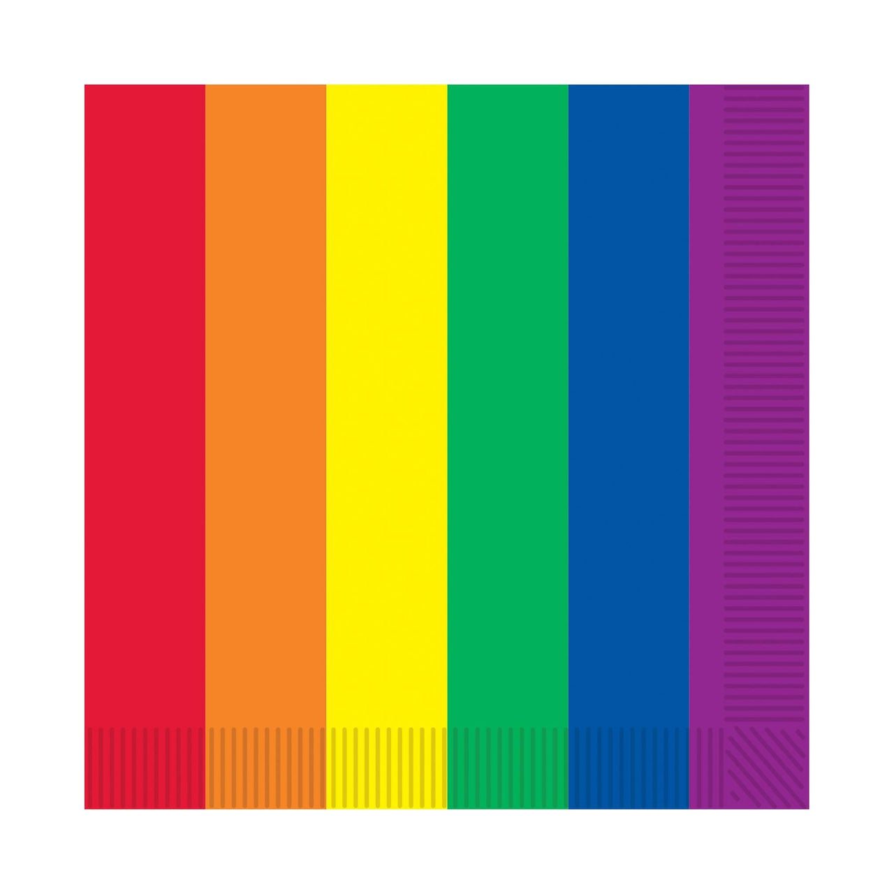 Rainbow Beverage Party Napkins - Bulk 12 Pack