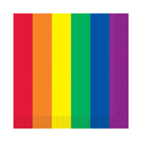 Rainbow Beverage Party Napkins - Bulk 12 Pack