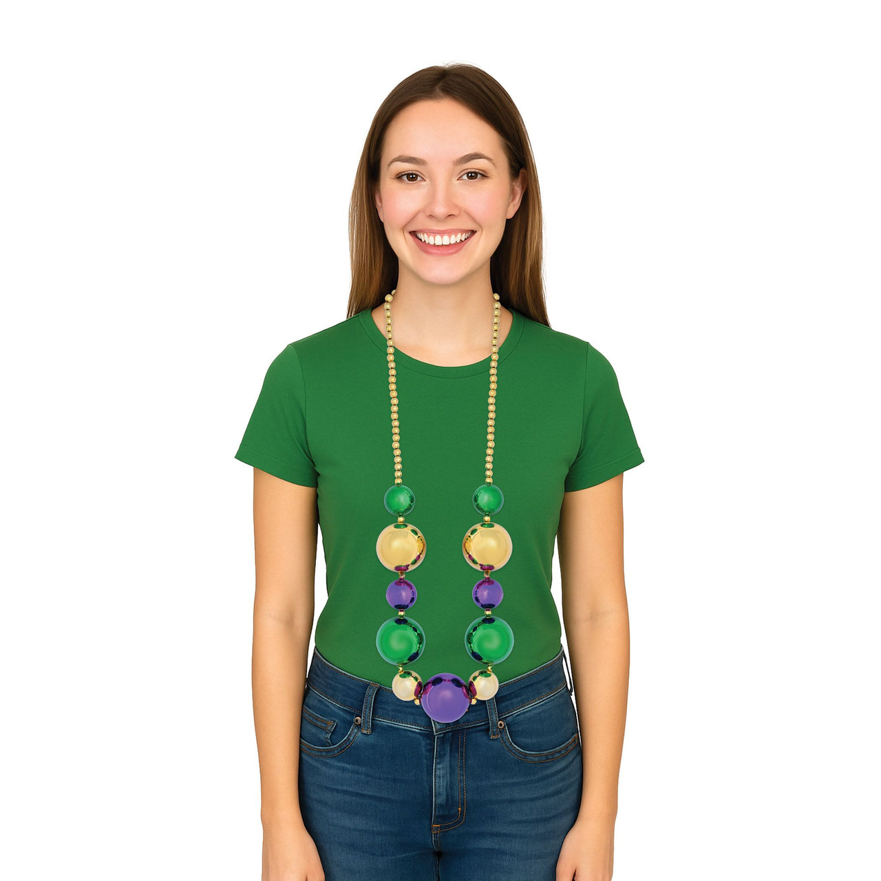 Jumbo Mardi Gras Beads 4 ft 7 inch Round Party Necklace
