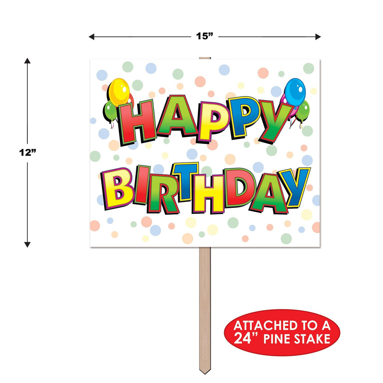 Balloon Happy Birthday Party Yard Sign