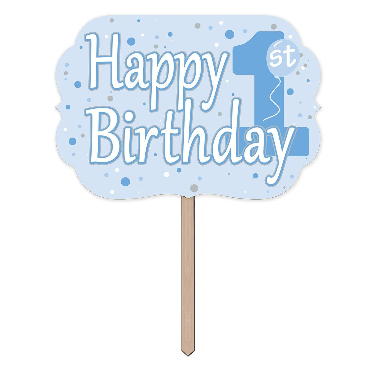 1st Birthday Party Yard Sign - Blue - Bulk 6 Pack
