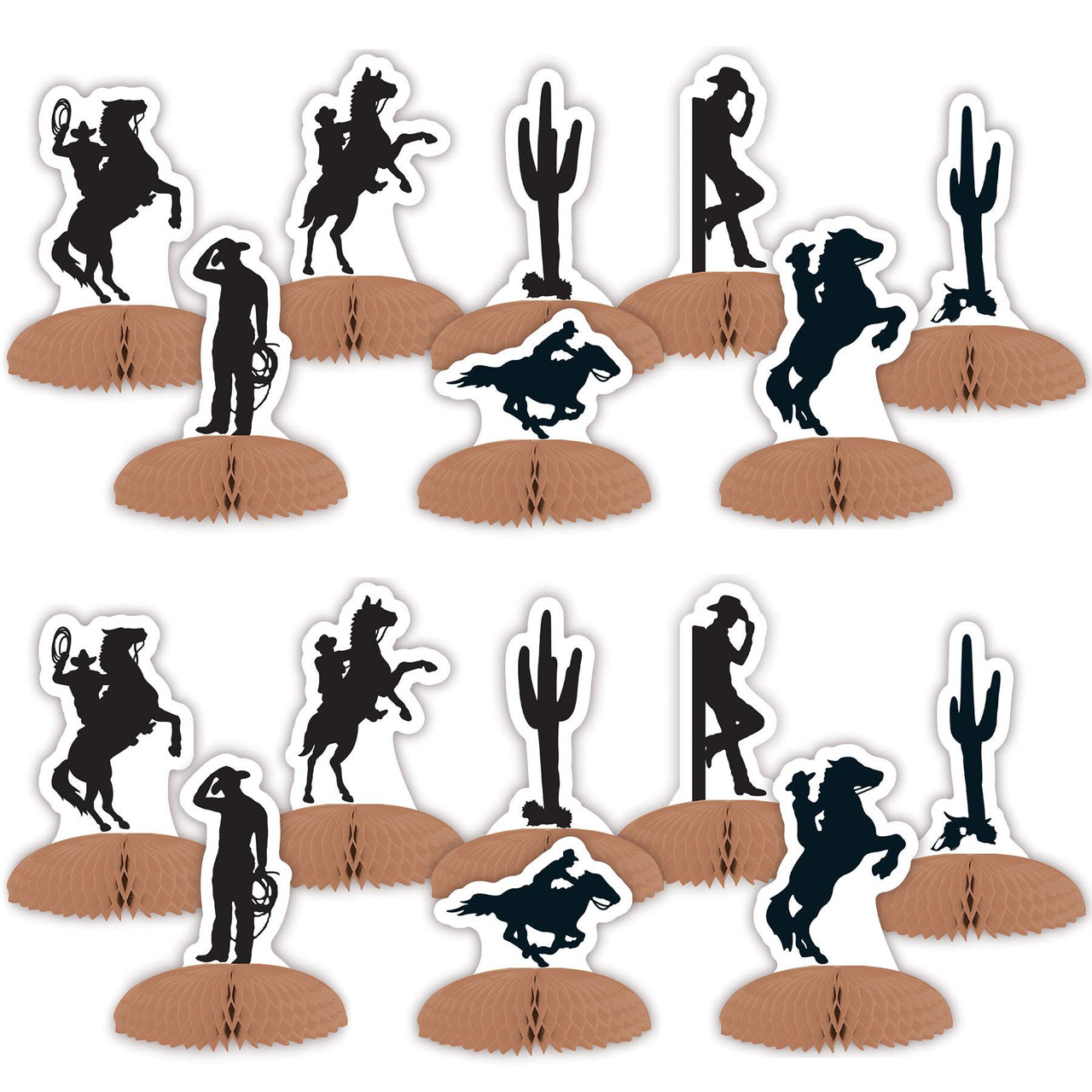 Bulk Western Silhouette Mini Centerpieces (Case of 96) by Beistle