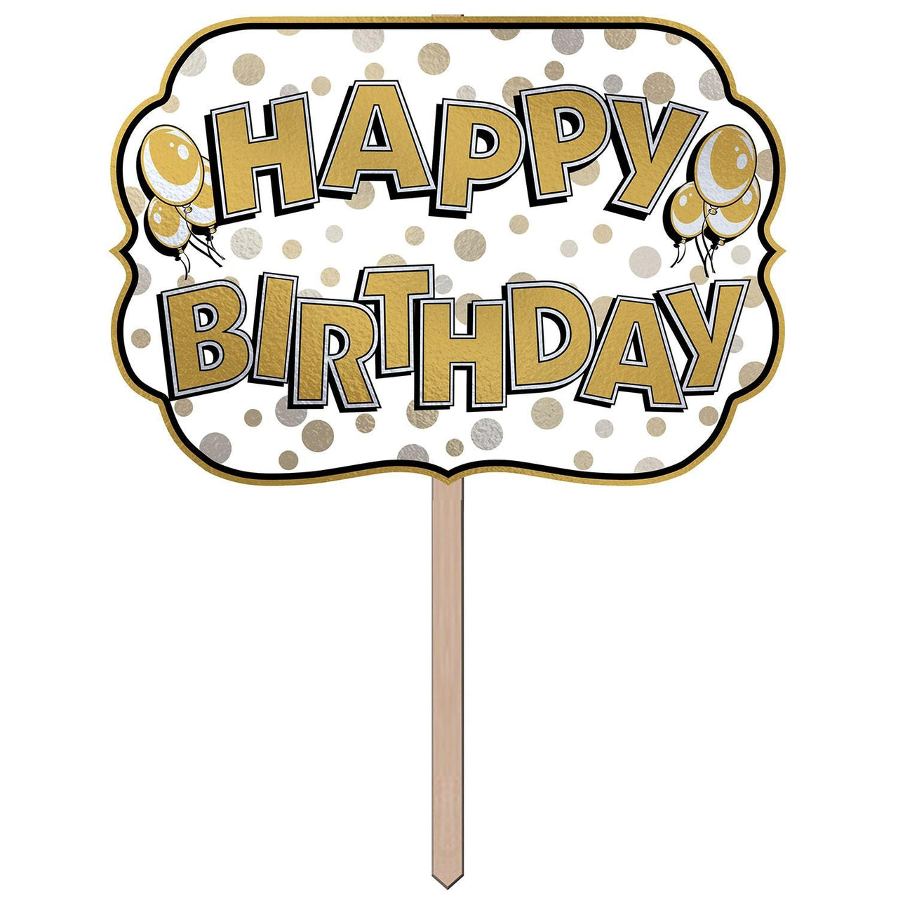 Foil Happy Birthday Party Yard Sign - Bulk 6 Pack