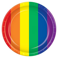 Rainbow Paper Plates 9 inch, 8/Pkg, 96/Case (Party Pack) - Bulk 12 Pack