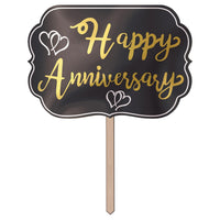 Foil Happy Anniversary Yard Sign - Bulk 6 Pack