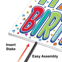 Bulk Plastic Happy Birthday Yard Sign (Case of 6) by Beistle