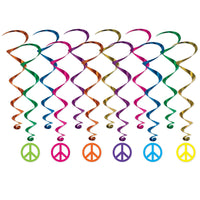 Peace Sign Party Whirls - Bulk 72 Pack
