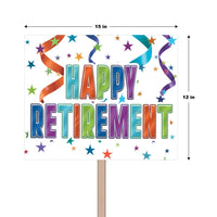 Bulk Happy Retirement Yard Sign (Case of 6) by Beistle