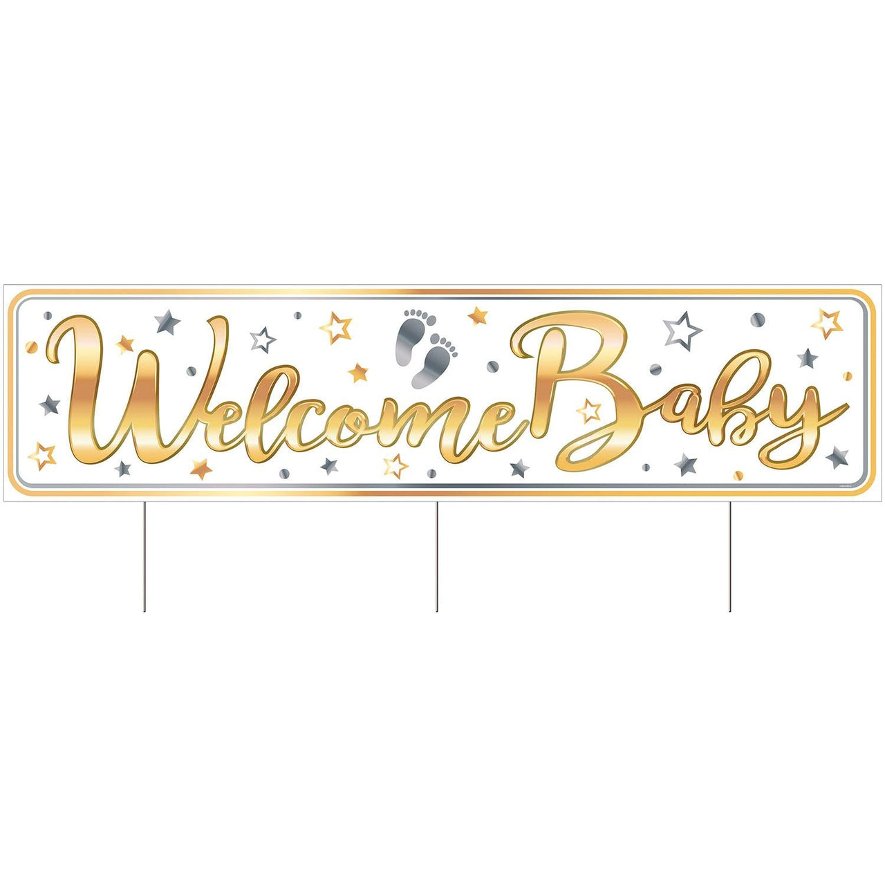 Plastic Jumbo Welcome Baby Yard Sign - Bulk 6 Pack