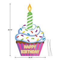 Bulk Plastic Jumbo Cupcake Yard Sign (Case of 2) by Beistle