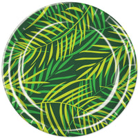 Luau Party Palm Leaf Paper Plates 9 inch - Bulk 96 Pack