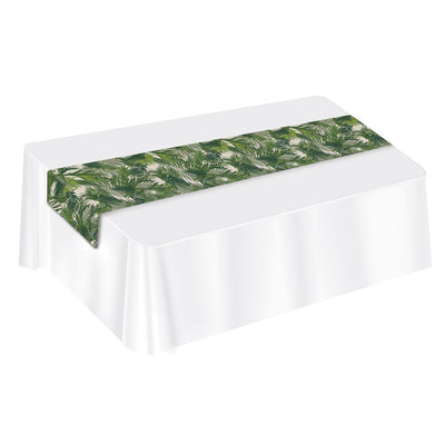 Luau Party Palm Leaf Fabric Table Runner - Bulk 12 Pack