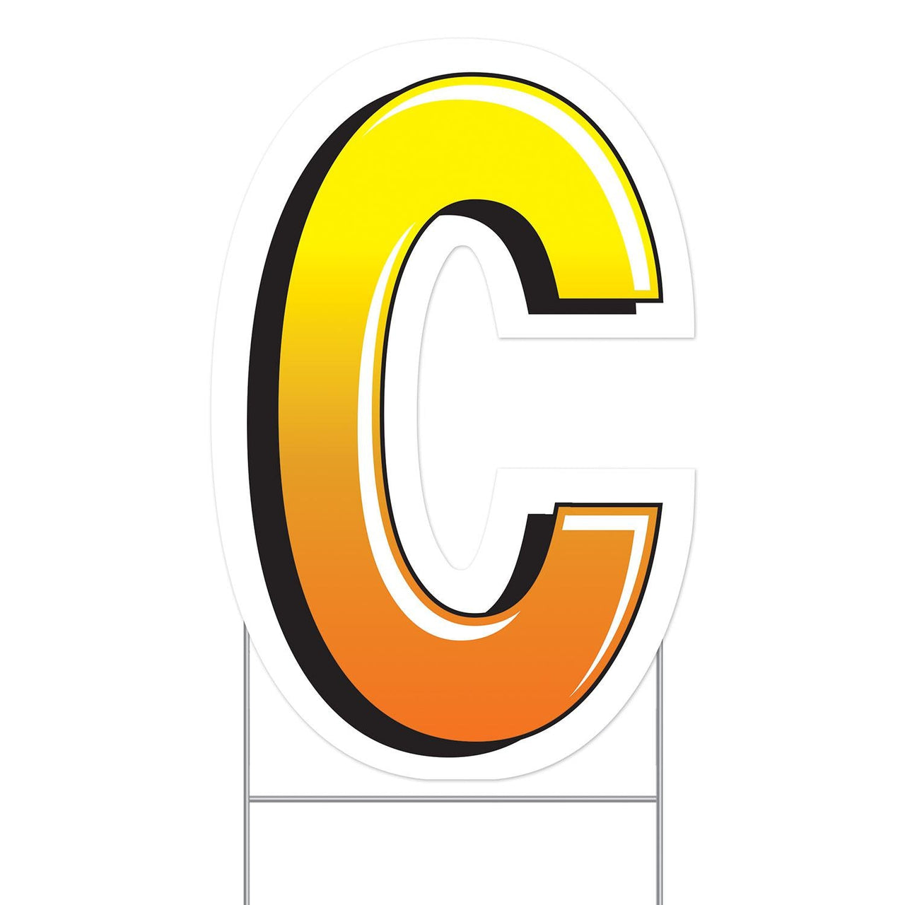 Plastic C Party Yard Sign - Bulk 3 Pack