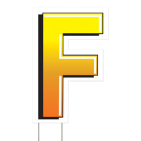 Plastic F Party Yard Sign - Bulk 3 Pack
