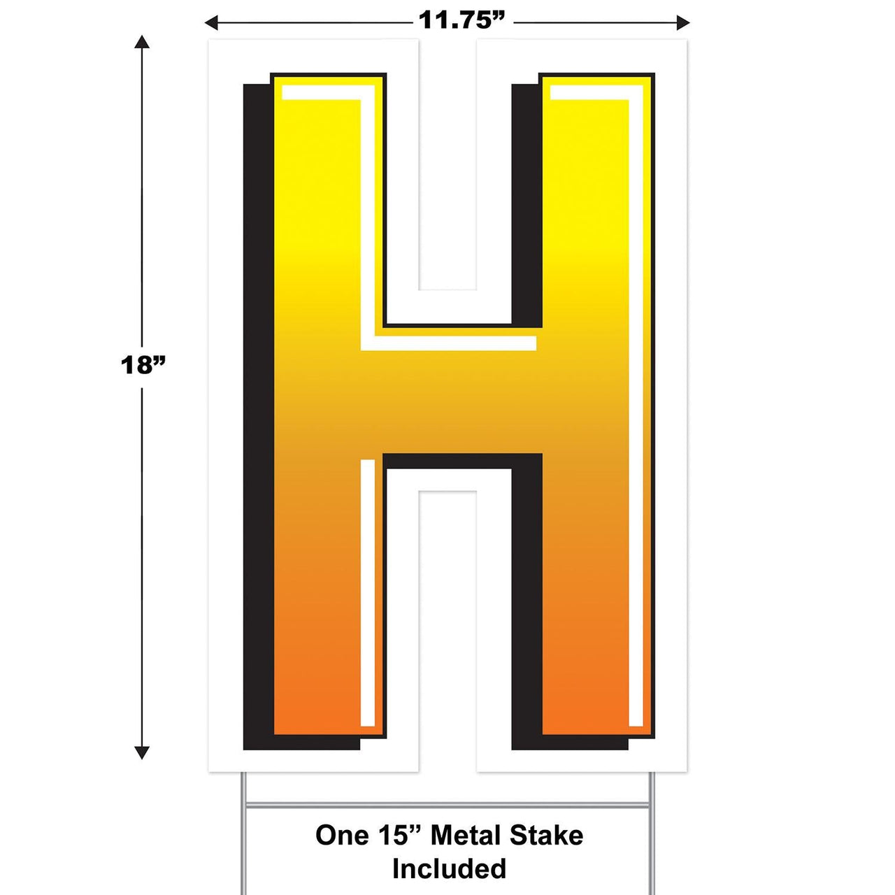 Bulk Plastic H Yard Sign (Case of 3) by Beistle