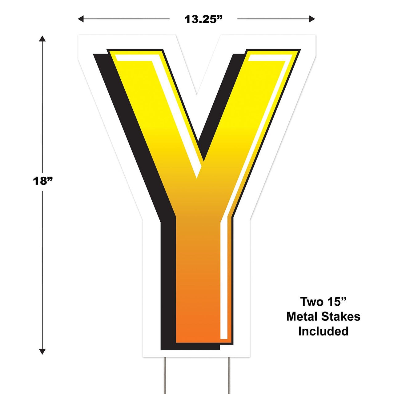 Bulk Plastic Y Yard Sign (Case of 3) by Beistle