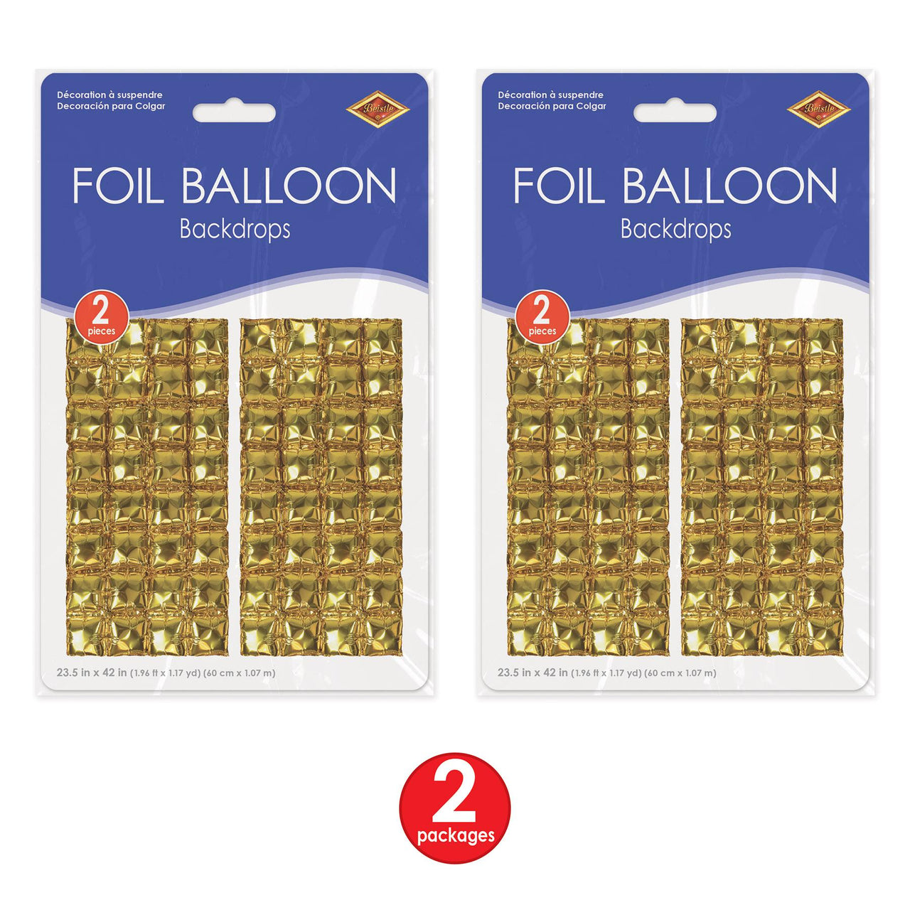 Bulk Gold Foil Balloon Backdrops (12 Pkgs Per Case) by Beistle