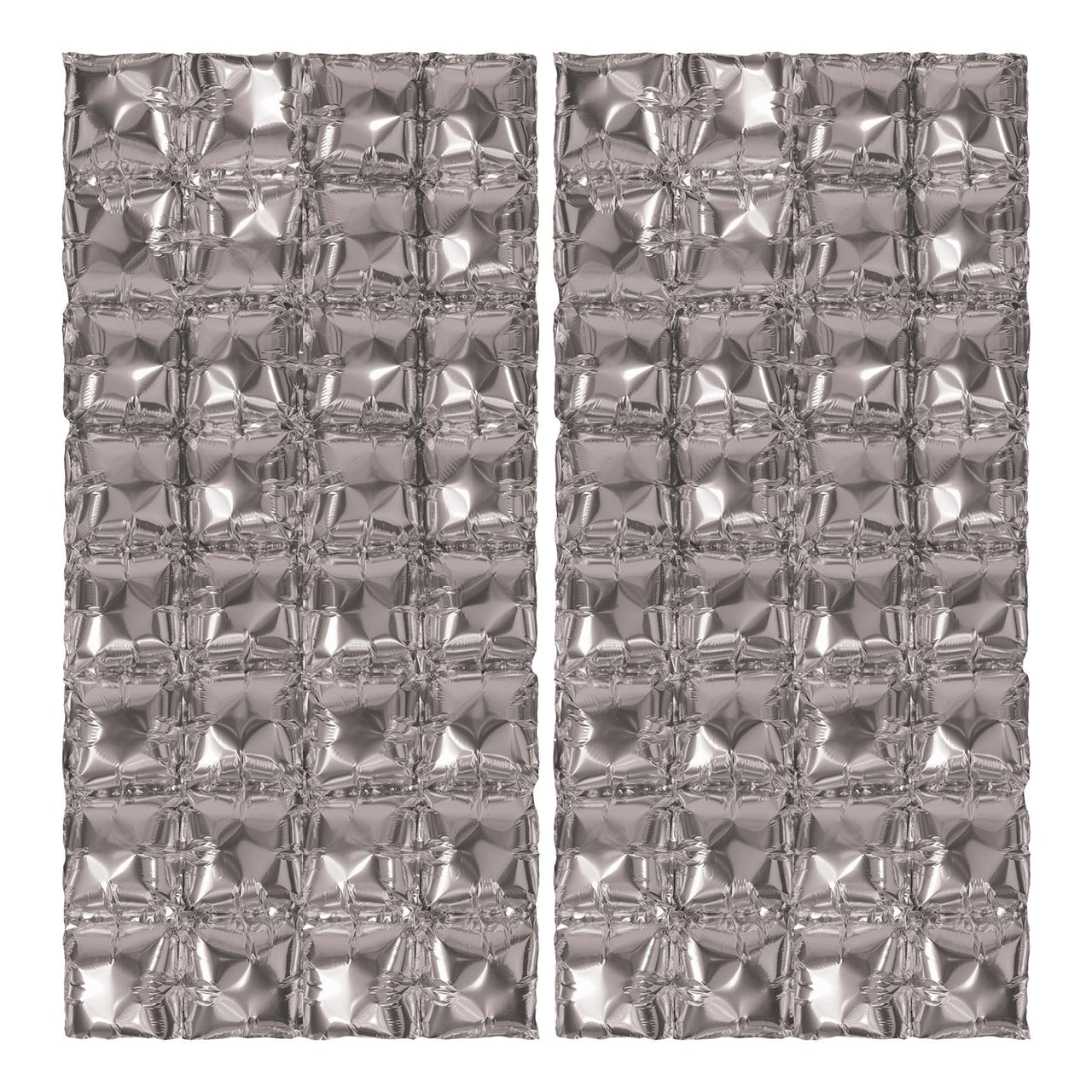 Silver Foil Party Balloon Backdrops - Bulk 12 Pack