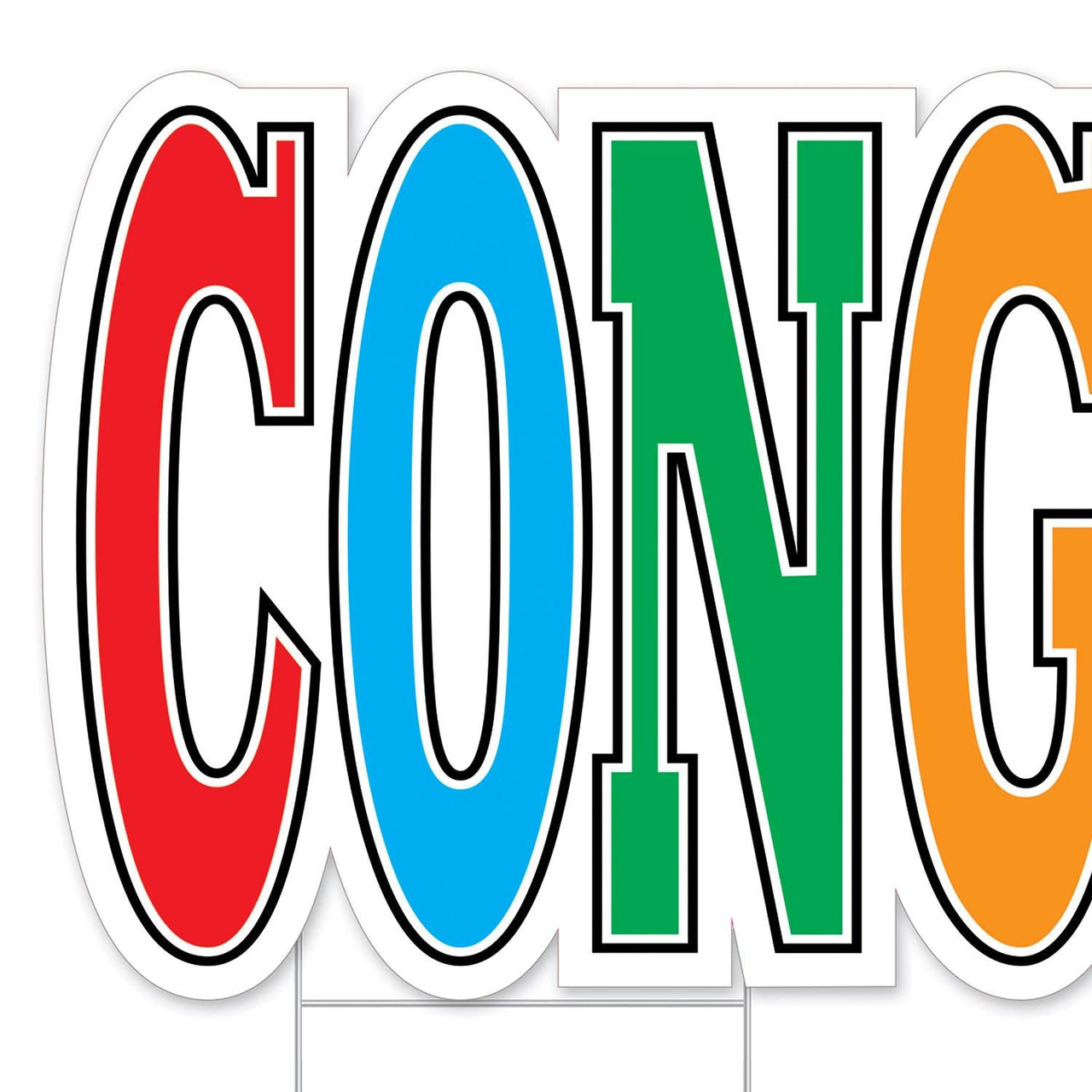 Plas Jumbo Congrats Grad! Graduation Party Yard Sign Set - Multi-Color