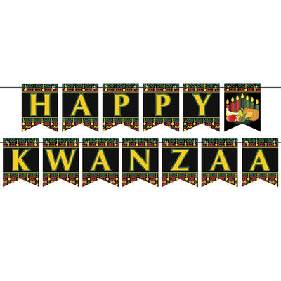 Happy Kwanzaa Streamer - Bulk 12 Pack
