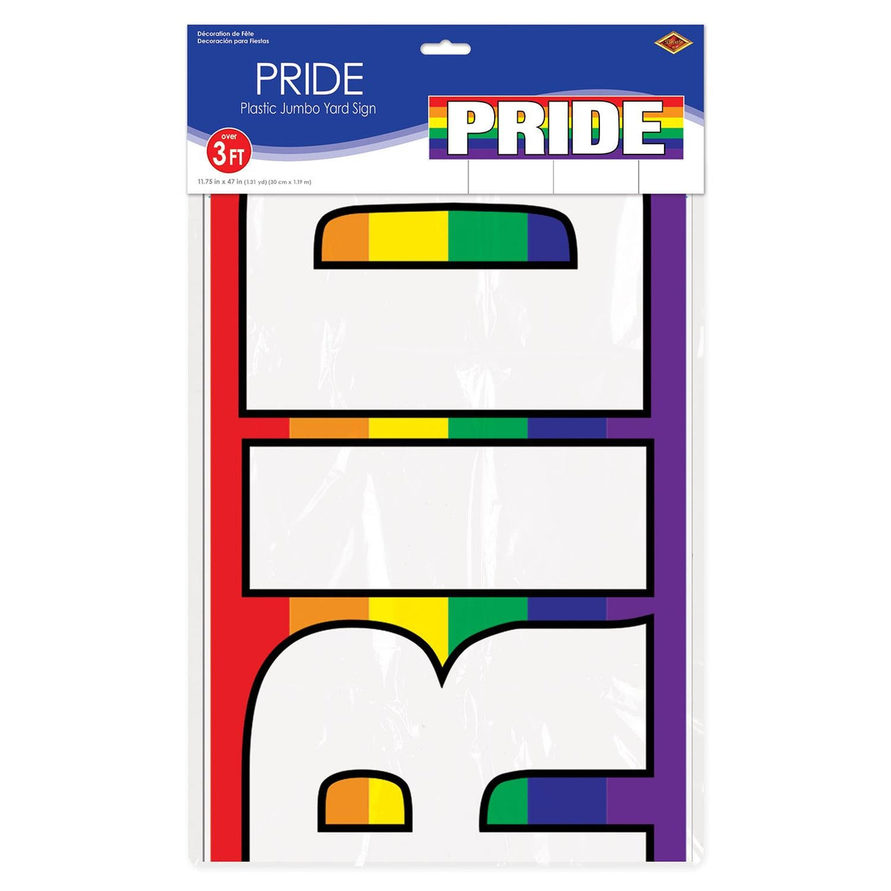 Bulk Plastic Jumbo Pride Yard Sign (Case of 6) by Beistle