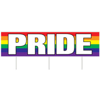 Plastic Jumbo Pride Party Yard Sign - Bulk 6 Pack