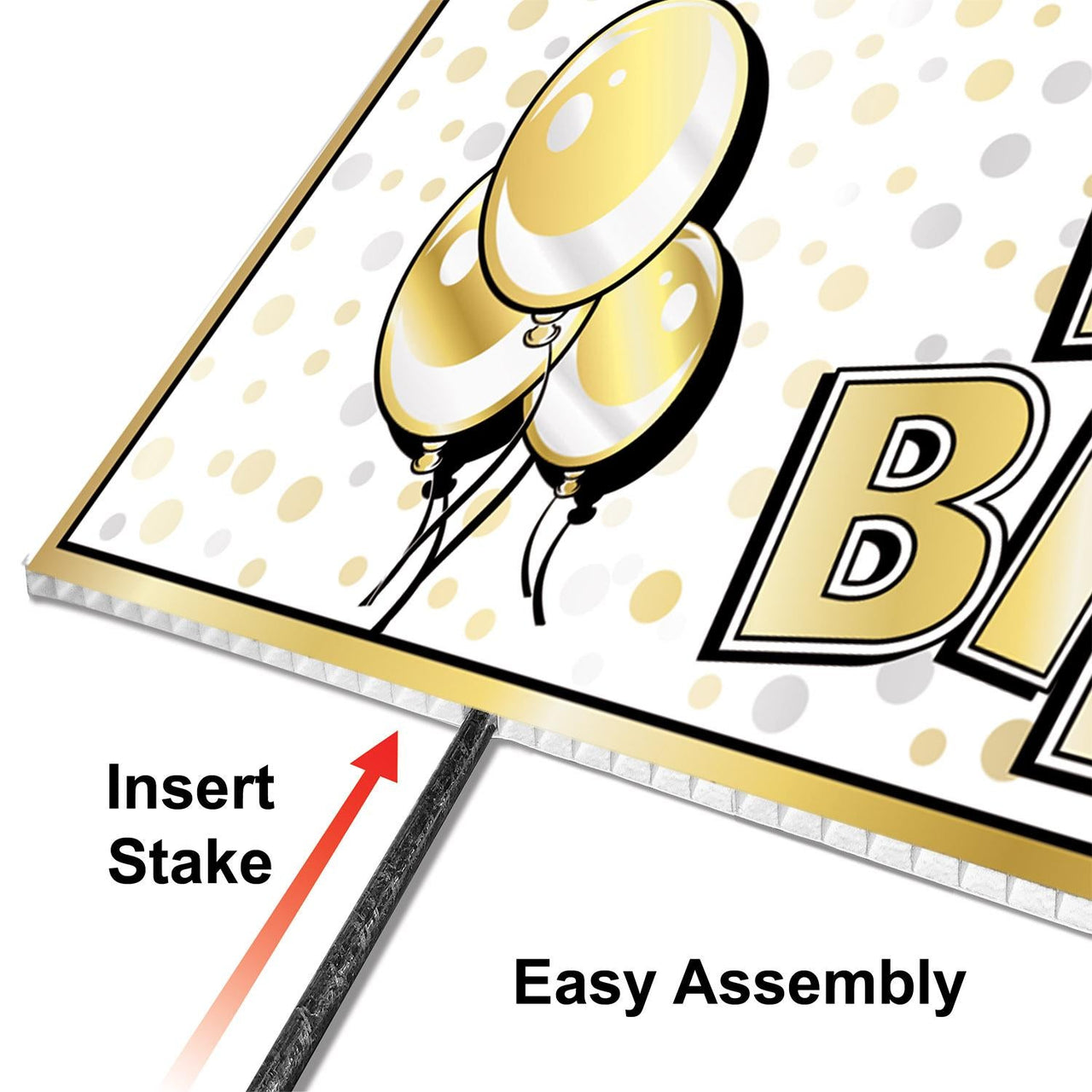 Bulk Plastic Jumbo Happy Birthday Yard Sign (Case of 6) by Beistle