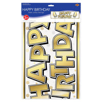 Bulk Plastic Jumbo Happy Birthday Yard Sign (Case of 6) by Beistle