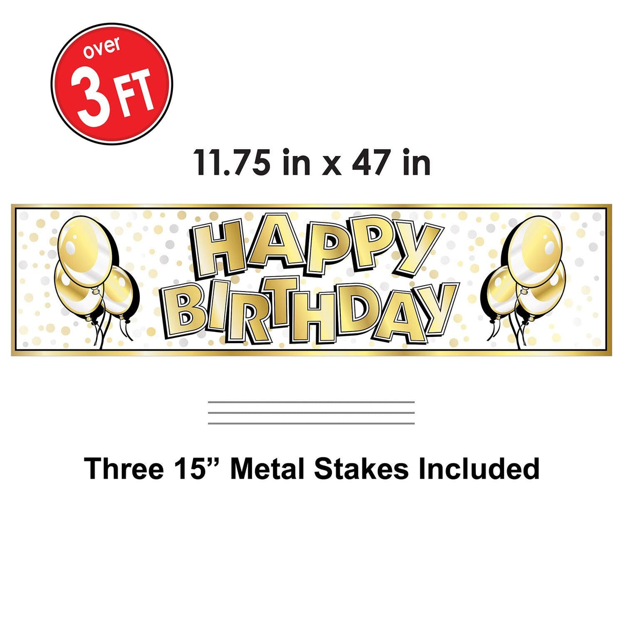 Bulk Plastic Jumbo Happy Birthday Yard Sign (Case of 6) by Beistle