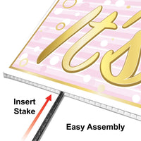 Bulk Plastic Jumbo It's A Girl! Yard Sign (Case of 6) by Beistle