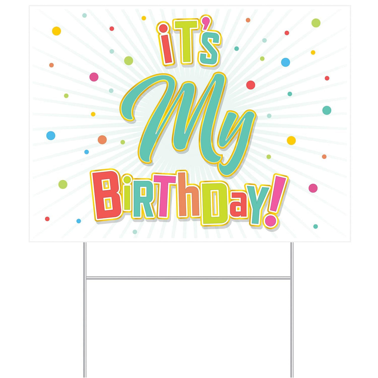 Plastic It's My Birthday Party! Yard Sign - Bulk 6 Pack