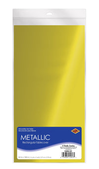 Bulk Metallic Rectangular Tablecover - Gold (Case of 12) by Beistle