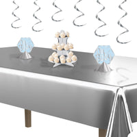 Bulk Metallic Rectangular Tablecover - Silver (Case of 12) by Beistle