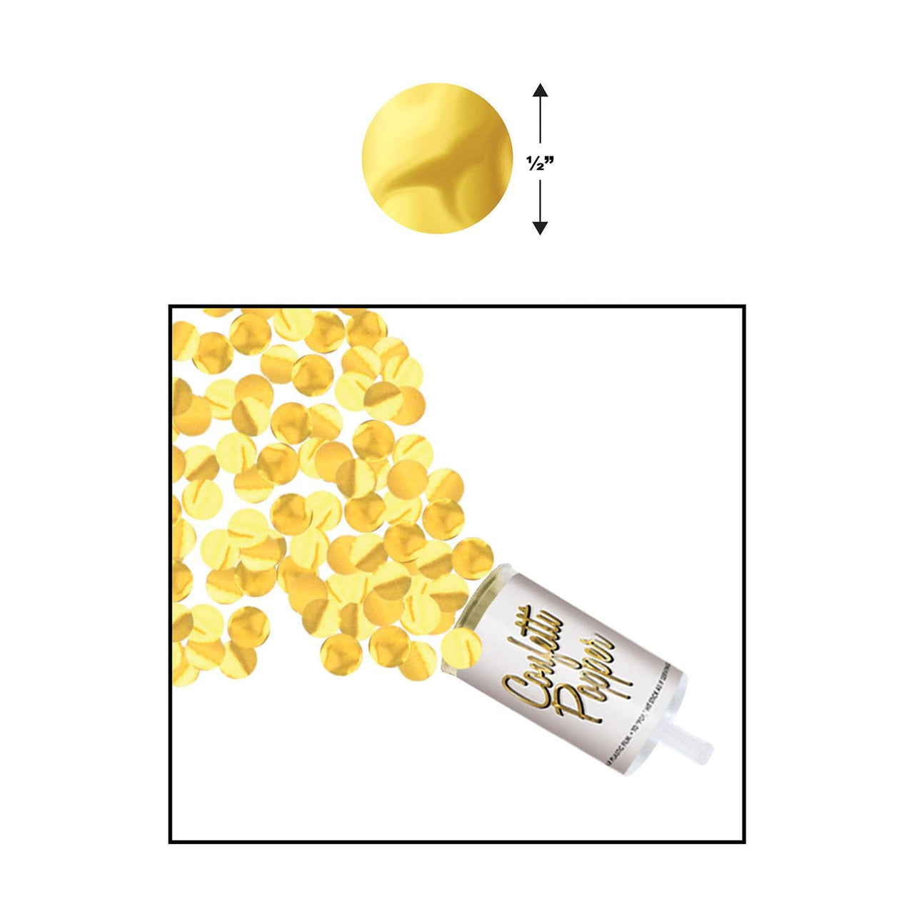 Bulk Push Up Confetti Poppers - gold (Case of 48) by Beistle